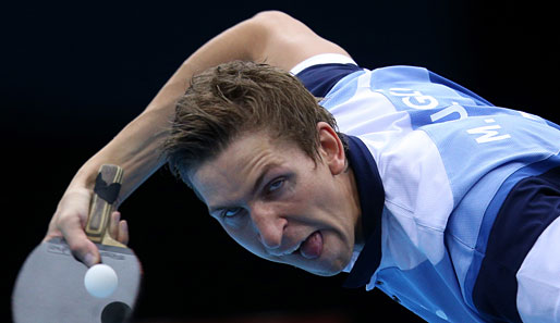 Beim Gesichtsausdruck von Matiss Burgis kriegt der Tischtennis-Ball für gewöhnlich Angst und fliegt freiwillig zum Gegner