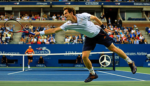 Auch Andy Murray musste sich fürs Viertelfinale ordentlich strecken