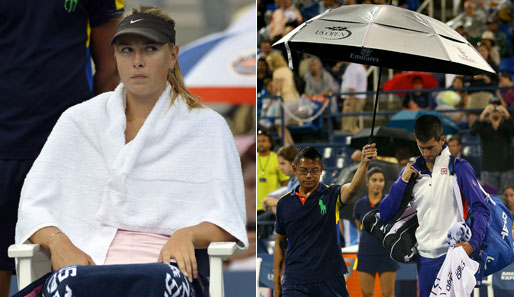 Maria Sharapova und Novak Djokovic waren angesichts des Wetters sichtlich genervt. Der Djoker führt immerhin, die Russin hingegen muss mit einem 0:4-Rückstand gegen Bartoli übernachten