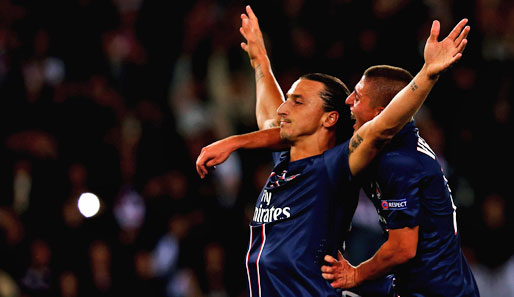 Paris SG - Dynamo Kiew 4:1: Ausgerechnet die beiden sündhaf teuren Neuzugänge erzielten die ersten Treffer für die Neu-Reichen aus Paris. Erst Zlatan Ibrahimovic (l.)...