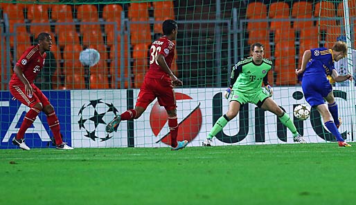 BATE Borisov - FC Bayern München 3:1: Mit der ersten richtigen Chance brachte Pavlov die Hausherren in Führung