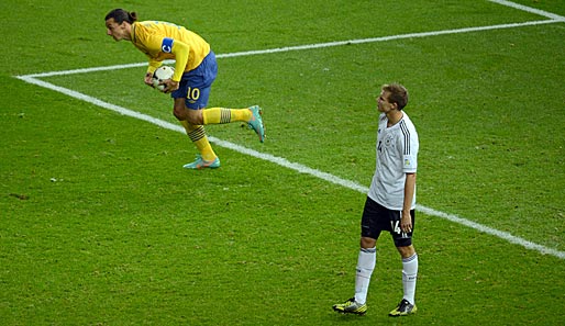 Und plötzlich - wie aus dem Nichts - brachte Zlatan Ibrahimovic die Schweden zurück ins Spiel und es wurde nochmal richtig eng