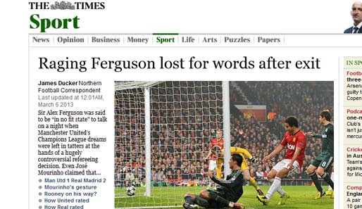 The Times (England): "Zorniger Ferguson sprachlos nach dem Ausscheiden"