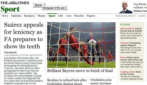 Die "Times" sieht die Bayern an der Schwelle zum Finale in Wembley