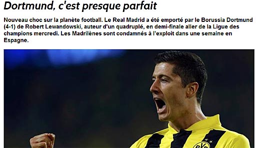 Die französische "L'Equipe" sieht Dortmunds Leistung nahe an der Perfektion