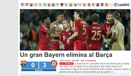 Für "Mundo Deportivo" waren die Bayern auch im Rückspiel schlicht "großartig"