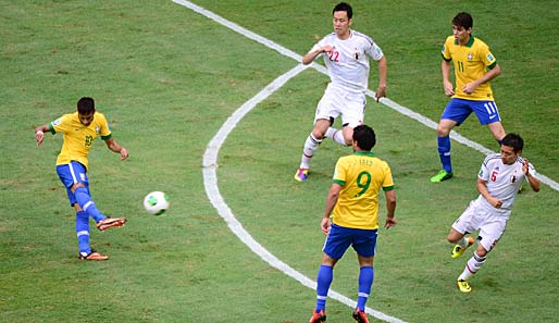 Nach 173 Sekunden nagelte Superstar Neymar den Ball zum 1:0 für Brasilien in den rechten Winkel