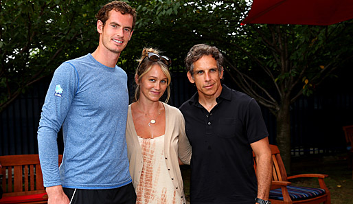 Promis unter sich: Andy Murray, Christine Taylor und Ben Stiller