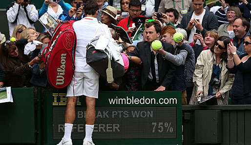 ...Roger Federer sah, der sich zum Auftakt keine Blöße gab. Am Ende des Tages konnte der Schweizer 75 Prozent seiner Break-Möglichkeiten nutzen