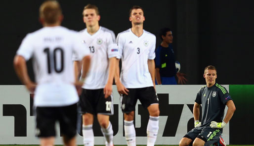 Kurz vor dem Ende fiel das Unvermeidliche 0:1: Den deutschen Spielern war die Enttäuschung nach dem Gegentreffer anzusehen