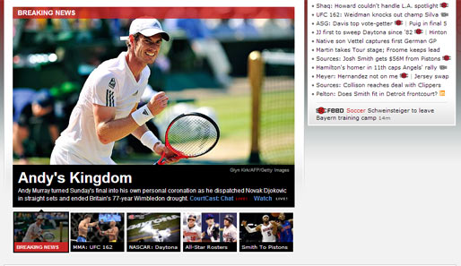 Ab in die USA: "ESPN" weiß, Großbritannien ist jetzt "Andys Königreich"