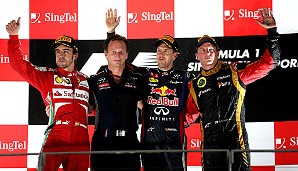 So konnte der amtierende Weltmeister zum dritten Mal in Singapur jubeln. Fernando Alonso und Kimi Räikkönen komplettierten das Podium.