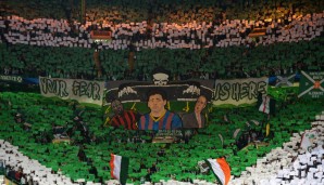 CELTIC GLASGOW - FC BARCELONA 0:1: Die Atmosphäre im Celtic Park war mal wieder sensationell, inklusive Choreographie vor Beginn