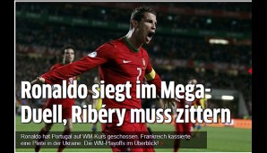 Sport Bild: Ronaldo siegt im Mega-Duell, Ribery muss zittern