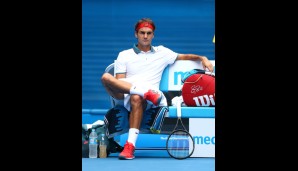 Roger Federer verbrachte einen entspannten Nachmittag in der Rod Laver Arena