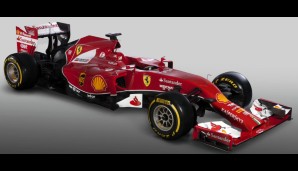 Das ist er! Der Ferrari F14T für die Saison 2014 - und seine Nase ist mehr als gewöhnungsbedürftig und die Lufteinlässe scheinen zu klein den neuen V6-Turbo zu kühlen