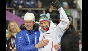 Es war die 12. Olympia-Medaille für den Norweger, der damit den Rekord seines Landsmanns Björn Dählie (l.) einstellte