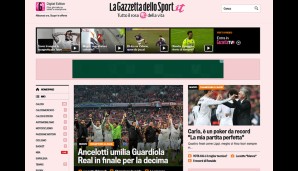 In Italien blickt man natürlich auf das Trainerduell. Landsmann Ancelotti hat Pep für die "Gazzetta dello Sport" ganz eindeutig gedemütigt