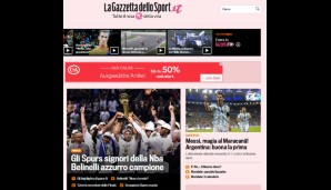 Auch die "Gazzetta dello Sport" widmet Marco Belinelli den ersten Aufmacher. Er ist schließlich der erste italienische NBA-Meister