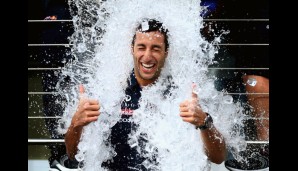 Ricciardo war auch der Auslöser für die F1 Icebucket Challenge - er wurde schon am Donnerstag geduscht