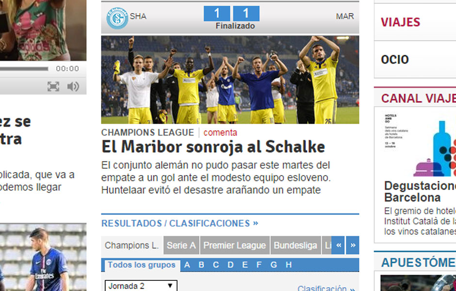Auch die "Mundo Deportivo" zeigt mit dem Finger auf Schalke: "Maribor lässt Schalke erröten"