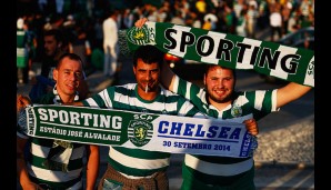 SPORTING LISSABON - FC CHELSEA 0:1: Die Fans der Hausherren zeigten sich vor der Partie in bester Laune