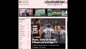 Die italienischen Medien gingen mit der Roma nach dem 1:7 im eigenen Stadion gegen die Bayern hart ins Gericht. Die "Gazzetta dello Sport" sprach von einer "albtraumhaften Nacht"...