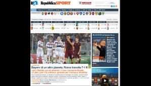 Bei der "Repubblica" schwärmt man nach dem historischen Spiel von den "Bayern von einem anderen Planeten"