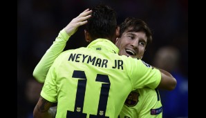 Die beiden Superstars des FC Barcelona verpassten der guten Stimmung schon bald einen Dämpfer: Messi legte für Neymar auf