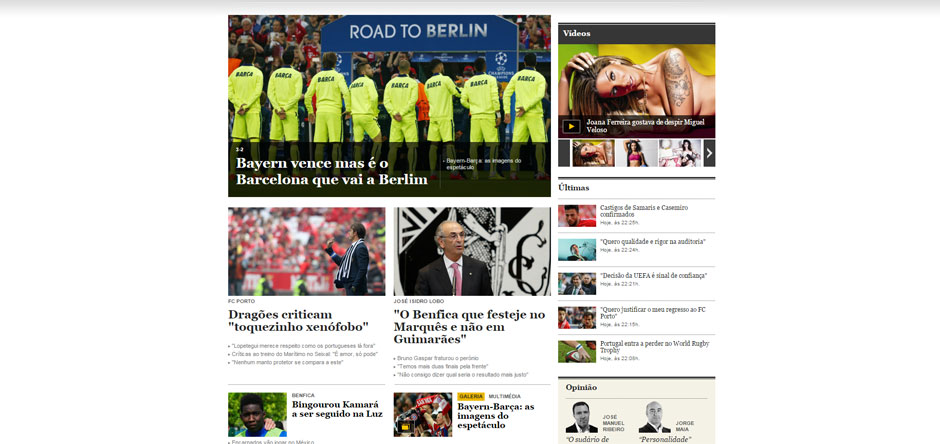 In Portugal kann man sachlich bleiben: "Bayern siegt, aber Barcelona fährt nach Berlin"