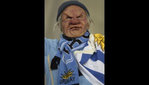 Dieser Fan dagegen wusste wohl schon, wie es seinen Uruguayern ergehen würde - das lässt jedenfalls der Gesichtsausdruck vermuten