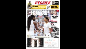 FRANKREICH: "Mit der Nase im englischen Rasen" - "L'Equipe" bezieht sich symbolisch auf Nadals Gemütszustand