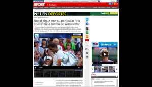 SPANIEN: Nadals Ausscheiden gegen Dustin Brown hat hohe Wellen geschlagen. "Sport" wittert das Andauern von "Nadals persönlicher Qual auf Rasen"