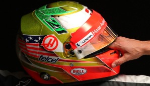 #21 - Esteban Gutierrez: Das Haas-Team ist bereit. Das zeigt schon die Flagge der USA auf dem Mexiko-Helm