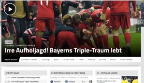 Sport1 denkt einen Schritt weiter und lässt die Bayern-Fans vom Triple träumen