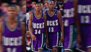 Als Ray Allen das NBA-Hardwood das erste Mal betrat, trug er die lilafarbene Kreation der 90er-Bucks. Bis 2003 sollte dies seine Arbeitsklamotte bleiben