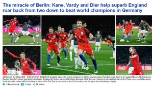 Die Daily Mail spricht vom Wunder von Berlin. Das DFB-Team sie nicht einmal in der Nähe der WM-Form. Wenn Deutschland EM-Favorit ist, wären es eine ganze Reihe an Mannschaften - auch England