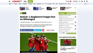 Wenigstens die Franzosen haben ein wenig Mitleid: "England trifft Deutschland hart", titelt die L'Equipe