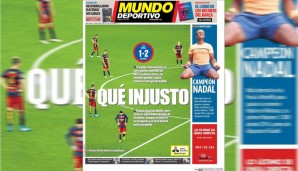 Auch das Barca-Blatt Mundo Deportivo ist auf der Seite der Katalanen: "Was für eine Ungerechtigkeit"