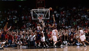 1999: Knicks (8) - Heat (1) 3:2 - Allan Houston wurde mit seinem Gamewinner zum Helden, als New York Miami in der Lockout-Postseason in der ersten Runde rauswarf - genau wie im Jahr zuvor! Für die Knicks war erst in den Finals gegen San Antonio Schluss.