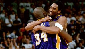 2000 West Semifinals, Lakers vs. Blazers 89:84 - Portland führte zehn Minuten vor dem Ende mit 15 Zählern, doch Kobe und Shaq gingen plötzlich steil. Ihr berühmtester Alley-Oop war der Höhepunkt eines sensationellen Runs, der L.A. den Sieg bescherte