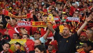 WALES - BELGIEN: Die belgischen Fans sind schon vor dem Anpfiff euphorisiert