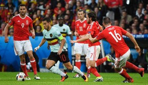 Eden Hazard versuchte es oft alleine gegen gleich mehrere Gegenspieler