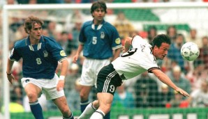EM 1996, Gruppenphase (0:0): In England stand Italien schon vor dem Aus. Gegen Deutschland musste ein Sieg mit zwei Toren Unterschied her, um das Viertelfinale zu erreichen