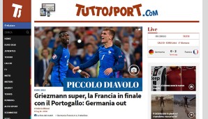 Vom kleinen Prinz zum "kleinen Teufel". Die italienische Presse sieht in Griezmann eher die Horror-Gestalt für Deutschland