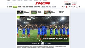In Frankreich lobt die "L'Equipe" ihr Team in allerhöchsten Tönen. Gegen den Weltmeister spielte der Gastgeber "wie die Weltmeister"