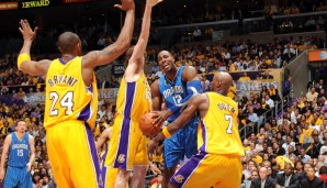 Nur wenig besser erging es Dwight Howard und Hedo Türkoglu in den NBA-Finals 2009, als sich die Los Angeles Lakers um Kobe Bryant und Pau Gasol mit 4:1 durchsetzten
