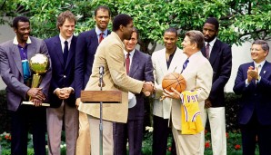 Nach der Meisterschaft 1985 folgte natürlich der obligatorische Besuch im Weißen Haus. Händeschütteln mit Ronald Reagan war angesagt
