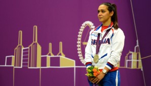 Serbien zeigt Ivana Maksimovic vor. Die Sportschützin gewann bei Olympia 2012 in London Silber