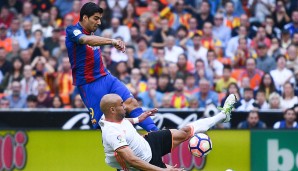 Eine echte Neun! Luis Suarez erzielte 91 seiner 94 Treffer für den FC Barcelona aus dem Strafraum heraus. Lionel Messi gelangen dagegen neun direkt verwandelte Freistoß-Tore